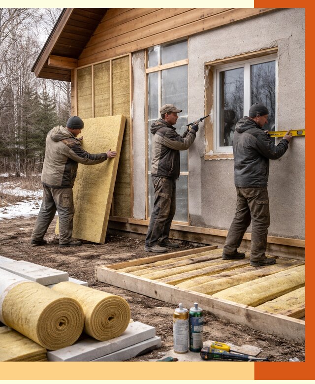 Утепление дачного дома в Азнакаеве от 4874 руб/м2 — недорого | ТепломастерЗнк