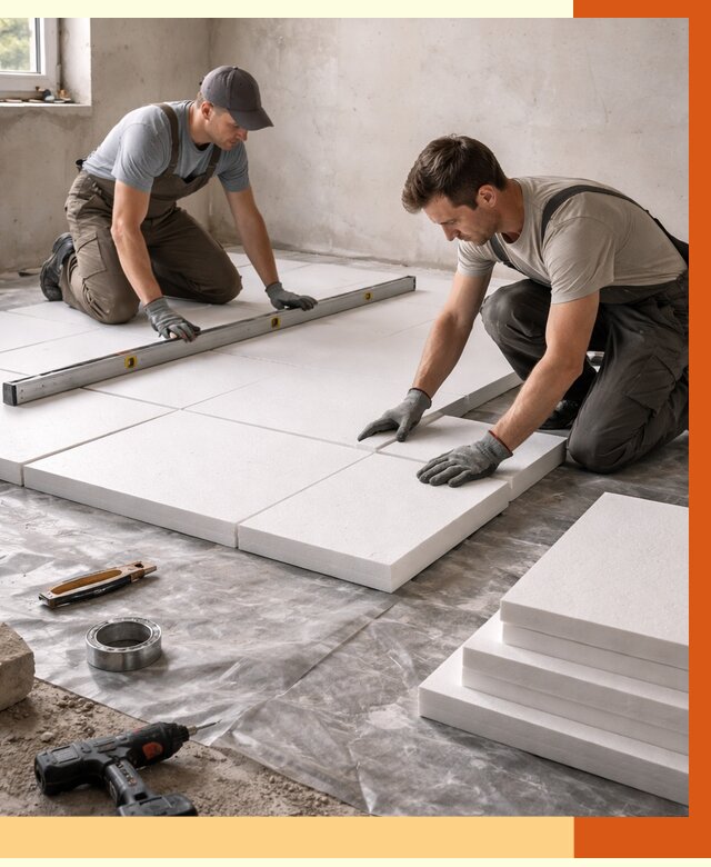 Утепление бетонного пола в Азнакаеве от 2566 руб/м2 — монтаж и цена | ТепломастерЗнк